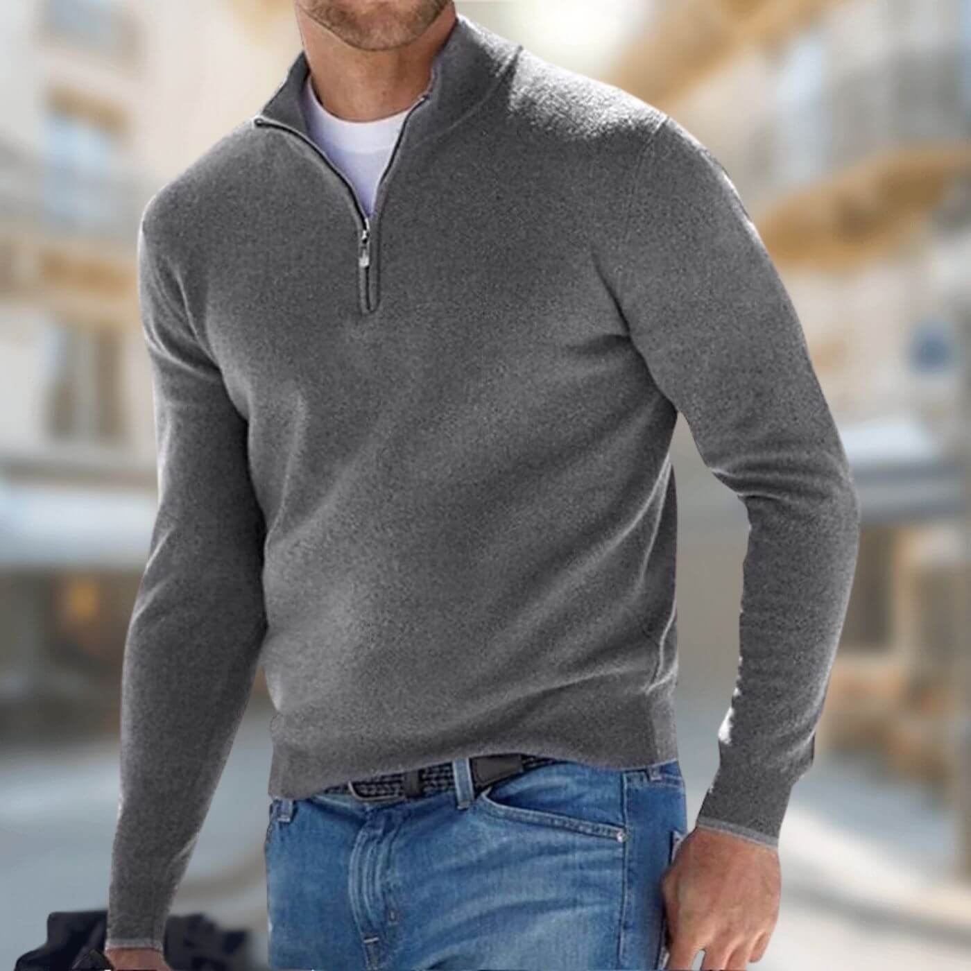 Theo™ - Komfortabel Genser med Kvart Glidelås